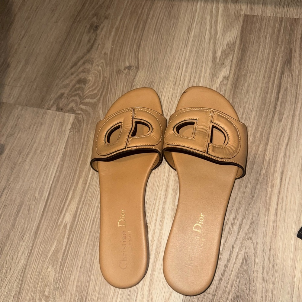 Dior Tan Sandals with CD Logo